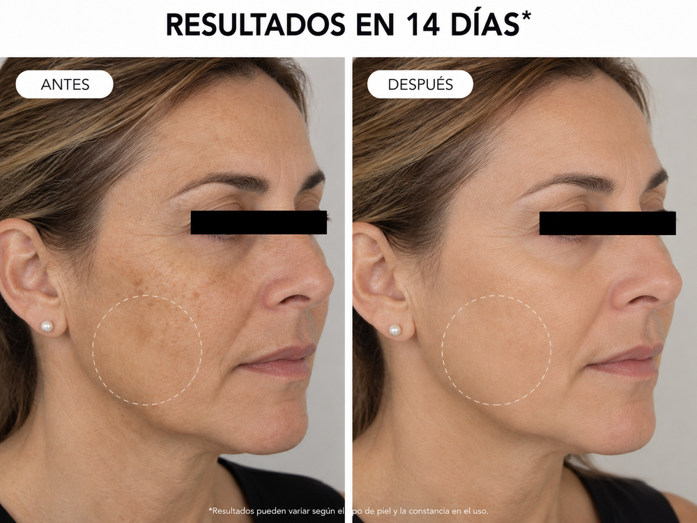 Clienta aplicando su crema con Luméra