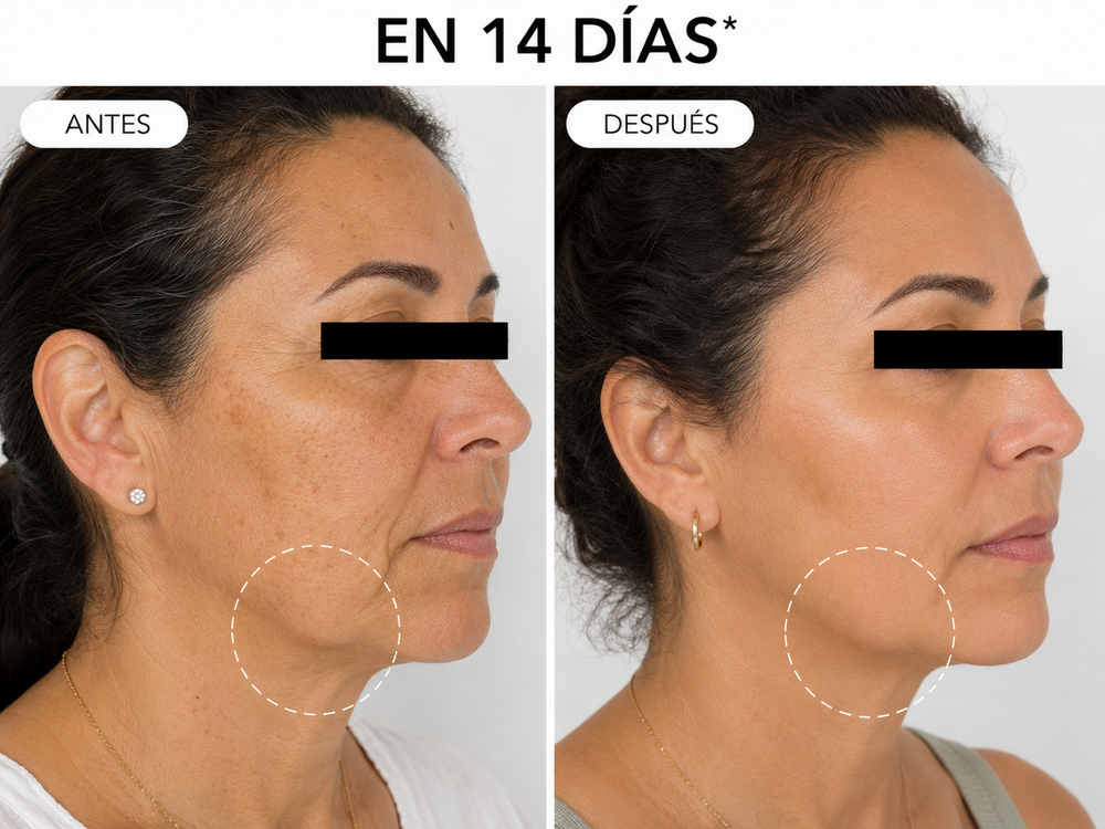 Clienta aplicando su crema con Luméra